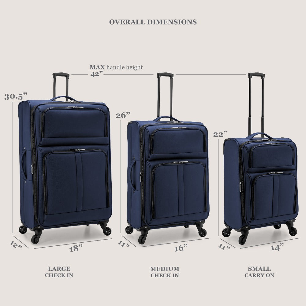 U.S. Traveler Anzio Softside Expandable Luggage w/ Spinner Wheels |Soft Shell, Lightweight, Expandable & 360° Spinner Wheels | 22"/26"/30"/2 PC Set/3 PC Set| Airline Approved Carry-on, Upright Checked Suitcases, Teal, Navy, Burgundy & Dark Grey - Ideal fo