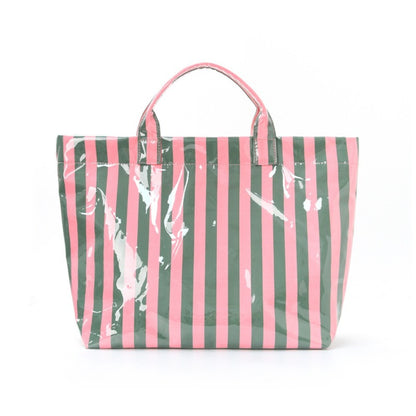 Striped Tote Bag Large Capacity Lightweight Handbag with Vertical and Horizontal Stripes Multi Functional Commuter Travel Bag Suitable for Shopping Fashionable and Casual Handheld Shoulder Bag Zippered Closure