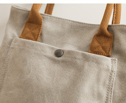 Thickened Handbag; Simple And Leisure Hand-held Bag; Vintage Literary Style Fabric Bag; Bag for Commuting.