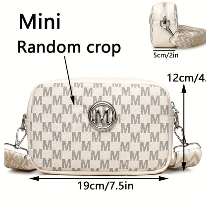 Elegant Ladies' Shoulder Bag with "M" Emblem | Adjustable Strap, Zipper Closure, Multi-Color Options, Ideal for Daily Use and Shopping