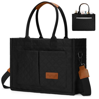 Tote Bag for Women with Compartments, Large Nylon Totes Women's Purse Crossbody Bags Work Laptop Book Bag Shoulder Handbags