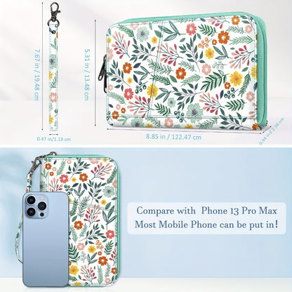 RFID Blocking Family Passport Wallet Holder, Travel Document Organizer Credit Card Clutch Bag for Men Women, 5 card slots, Spring