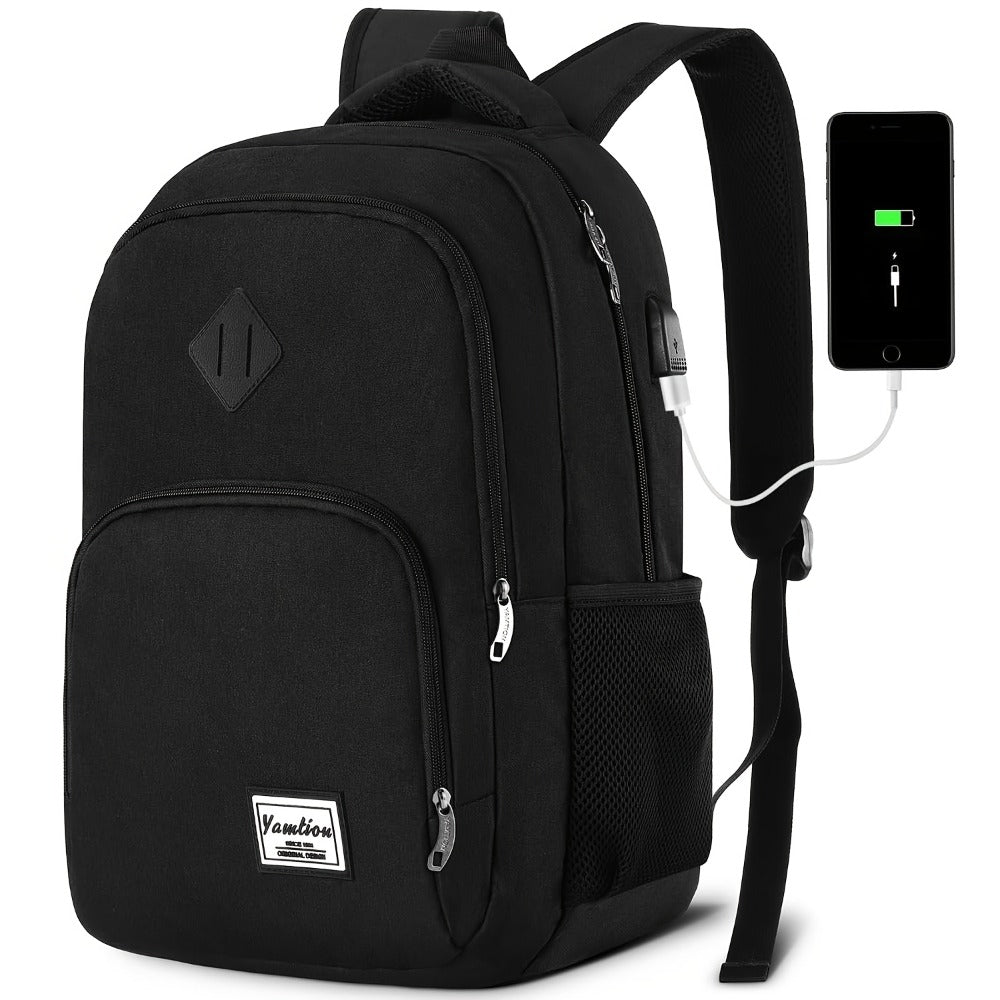15.6 Inch Laptop Backpack with USB Charging Port for Men & Women | School, College, Business & Travel Backpack for Teens & Adults | Durable Bookbag for Daily Use