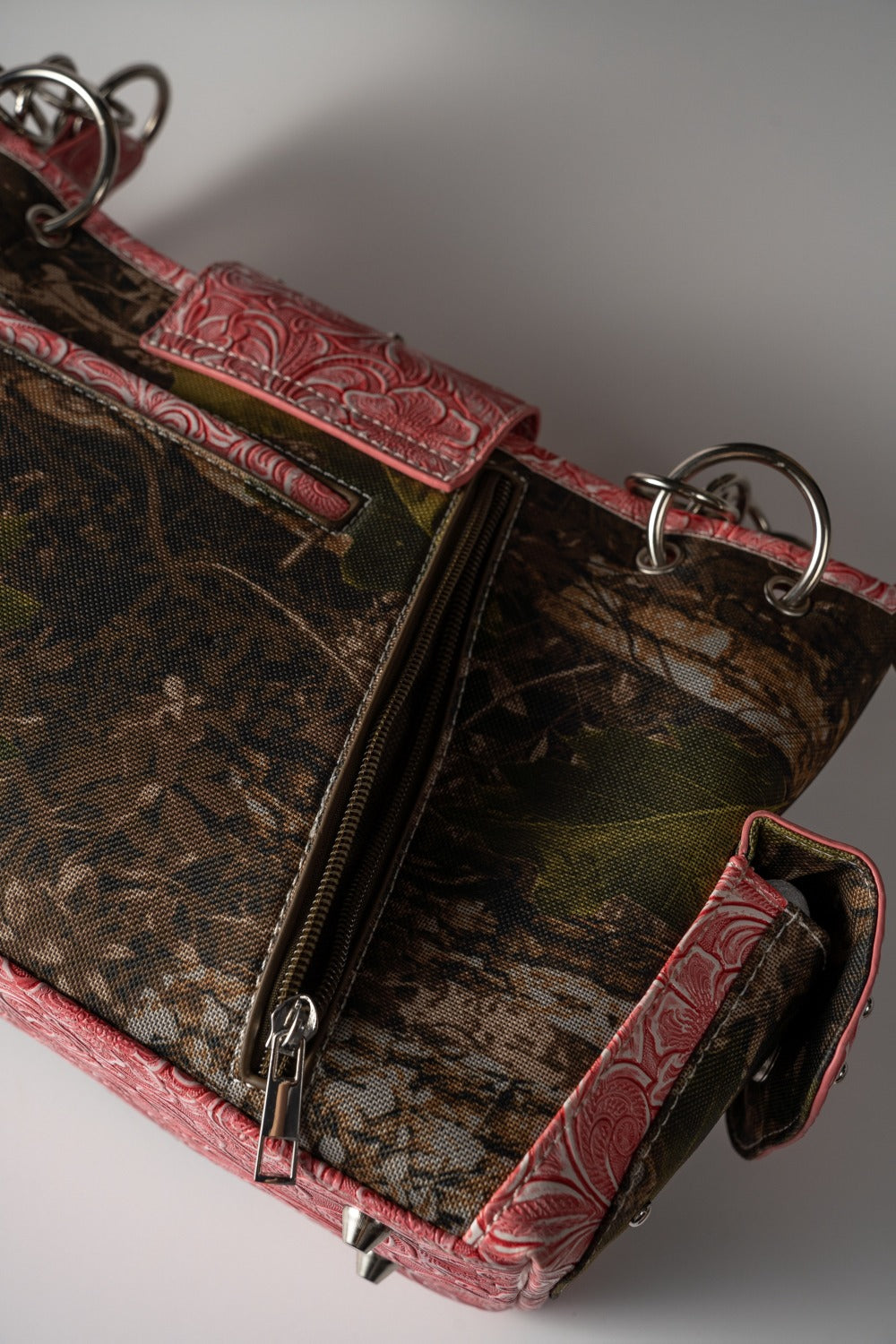 Western Style Camouflage Handbag, Concho Buckle Tooled Floral Country Studs Crossbody Women's Handbag, Backpack, Wallet Set, Ideal Christmas Gift