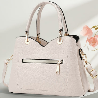 [Valentine's Day Ramadan] Black And White Geometric Turtle Pattern Women's Shoulder Bag, Crossbody Bag, Handbag With Metal Leaf Charm, A Top Choice For Gifts For Mothers And Friends, Valentine's Day And Ramadan