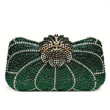 Elegant Flower-Shaped Full- Evening Clutch with Phone Pocket, / Luxury Wedding Accessory Suitable for Prom, Gala, Events