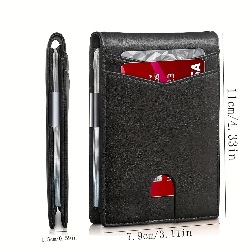 Multifunctional Ultra-Thin Microfiber RFID Blocking Bifold Wallet ID Credit Card Holder for Men, Minimalist Front Pocket Design, Large Capacity Money Clip, with ID Window, 12 Card Slots, Pocket Purse, Easily Removable Money And Cards, Gift for Men