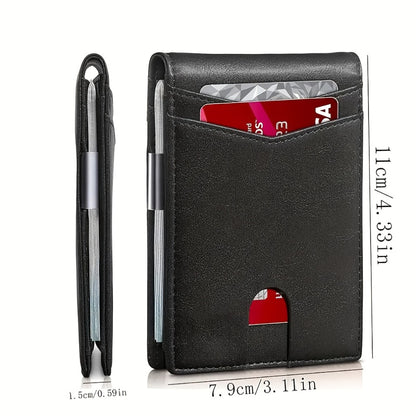 Multifunctional Ultra-Thin Microfiber RFID Blocking Bifold Wallet ID Credit Card Holder for Men, Minimalist Front Pocket Design, Large Capacity Money Clip, with ID Window, 12 Card Slots, Pocket Purse, Easily Removable Money And Cards, Gift for Men