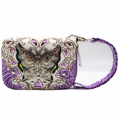 Modern Ladies' Butterfly Flower Women's Crossbody Bag, Equipped with Adjustable Shoulder Straps and Mini Wallet Set, Suitable for Daily Commuting