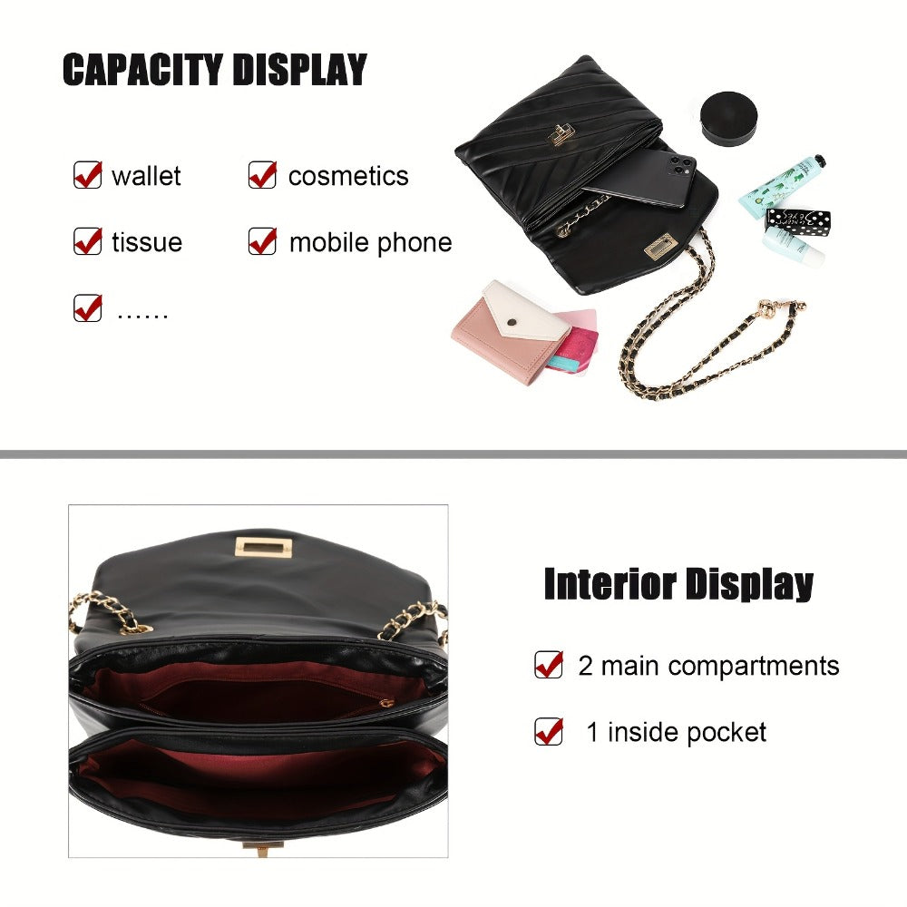 Crossbody Bag for Women – PU Leather, Quilted, for Travel & Everyday Use | Bag Vero – detail view 12