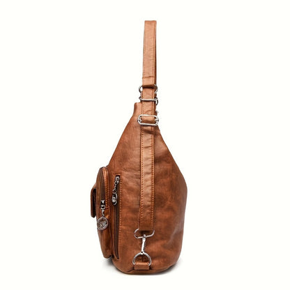 [Stylish Versatile Handbag] Vintage New PU Soft Shoulder Purse, Spacious Stylish Handbag, Everyday Versatile Crossbody Bag