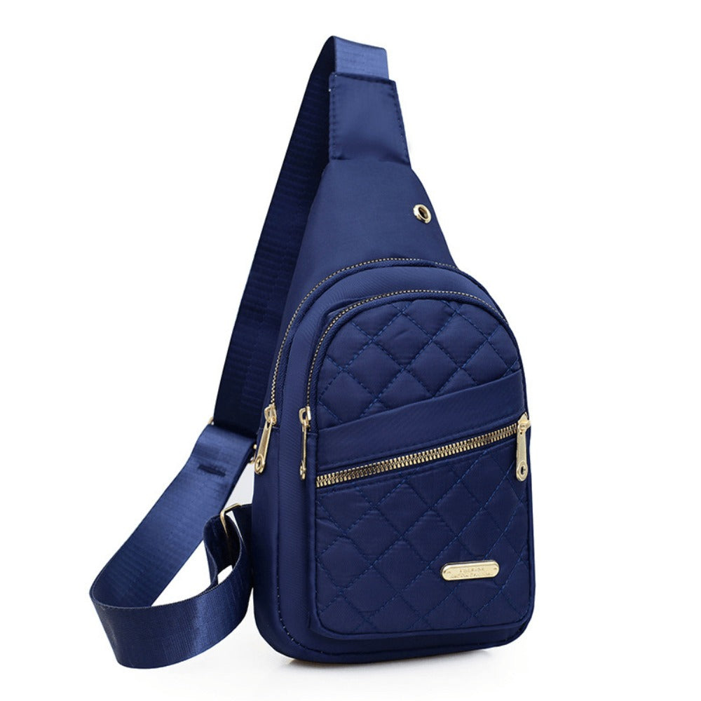 Nylon Ladies Slung Shoulder Bag, Leisure Sports Travel Slung Chest Bag, Adjustable Shoulder Strap, Multi-pocket Purse.