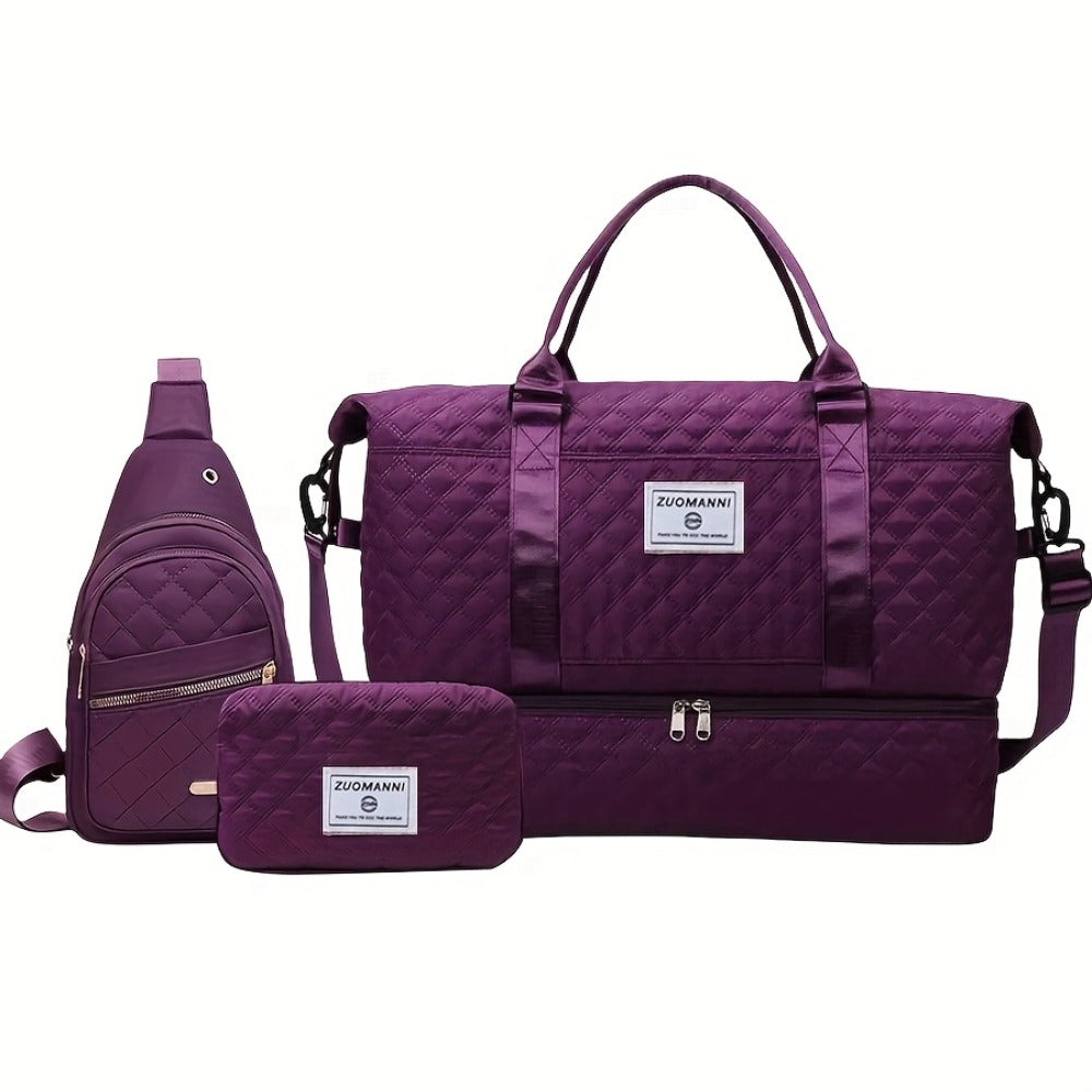 Of 3 Versatile Outdoor Bags Suitable for Travel, Including a Handbag for Women, a Crossbody Bag, a Makeup Pouch, a Beach Tote, a Storage Bag, And a Gym Bag