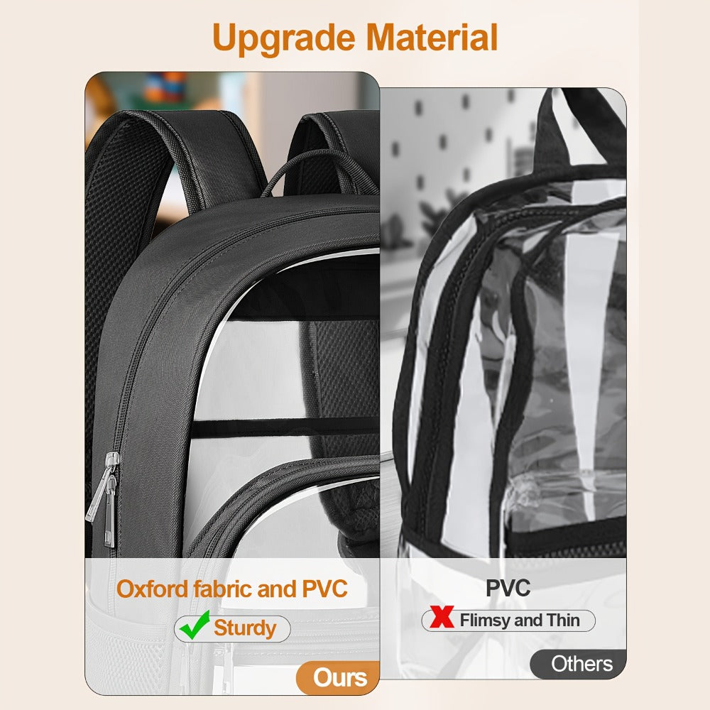 Clear Backpack with Adjustable Shoulder Strap, Heavy Duty Transparent, School Bag, Bookbag, Gift Idea, Casual for College, Back to School, for Student s Boys And Girls, for Teenager