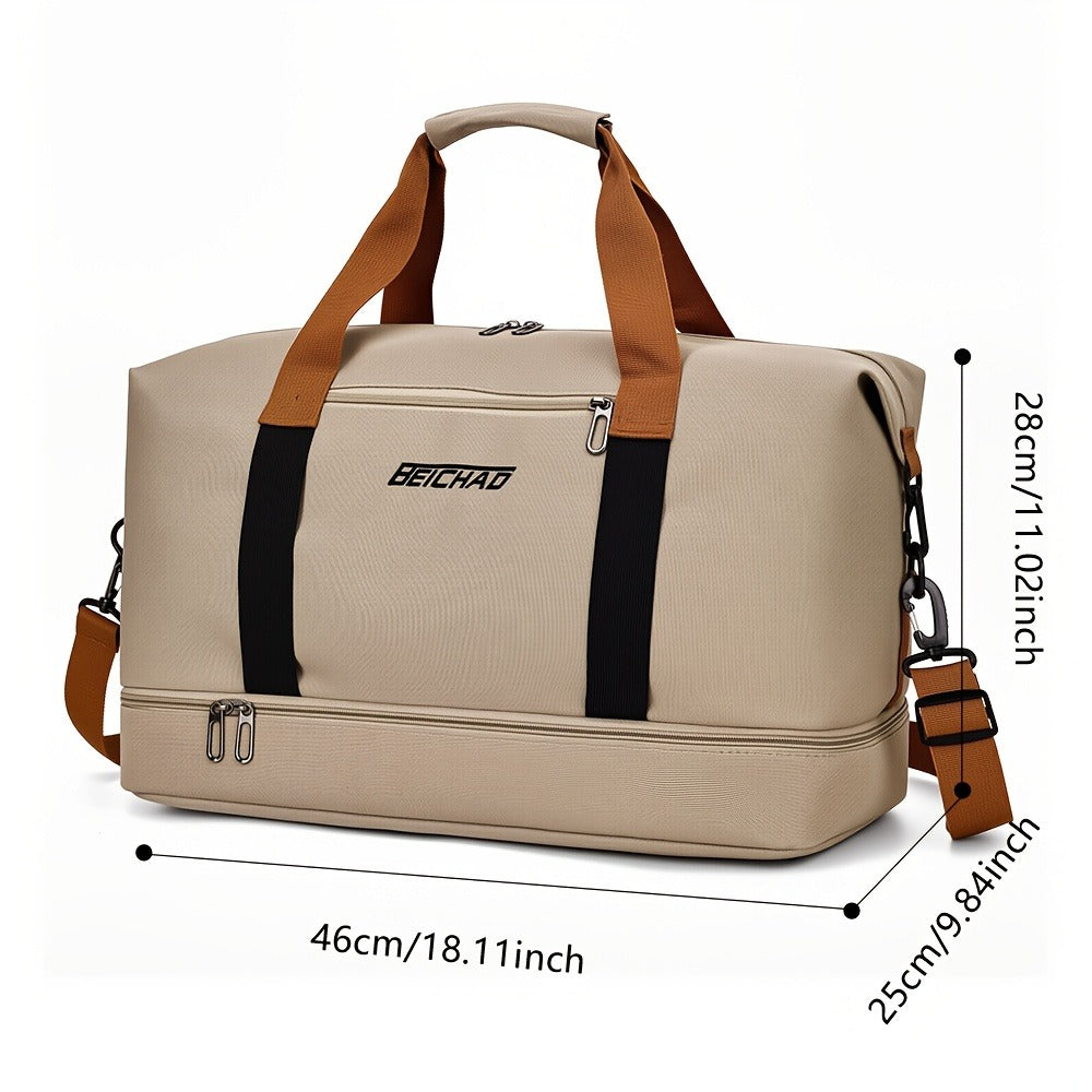 Lightweight Women'S Travel Tote Bag, Weekend Overnight Carry-On Gym Bag with Wet Pocket for Travel And Fitness