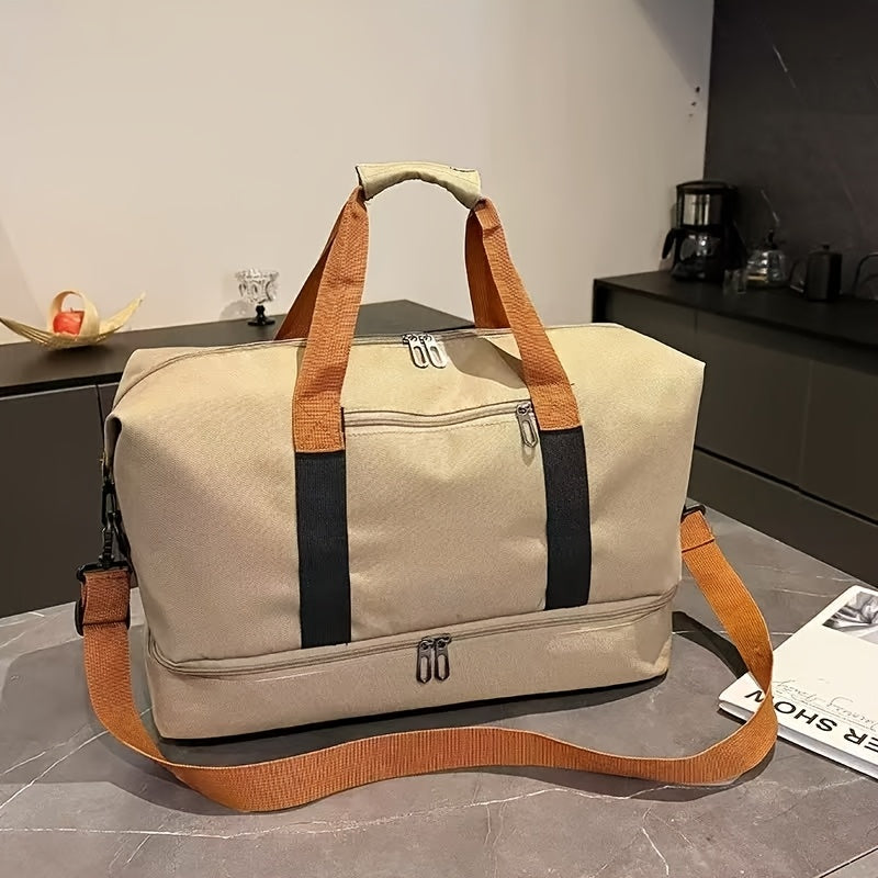 Travel Bag, Luggage Bag, Dry Wet Separation Large Capacity Travel Bag, Leisure Outdoor Travel Bag Handbag, Women's Fitness Yoga Bag, Weekend Tote Overnight Bag