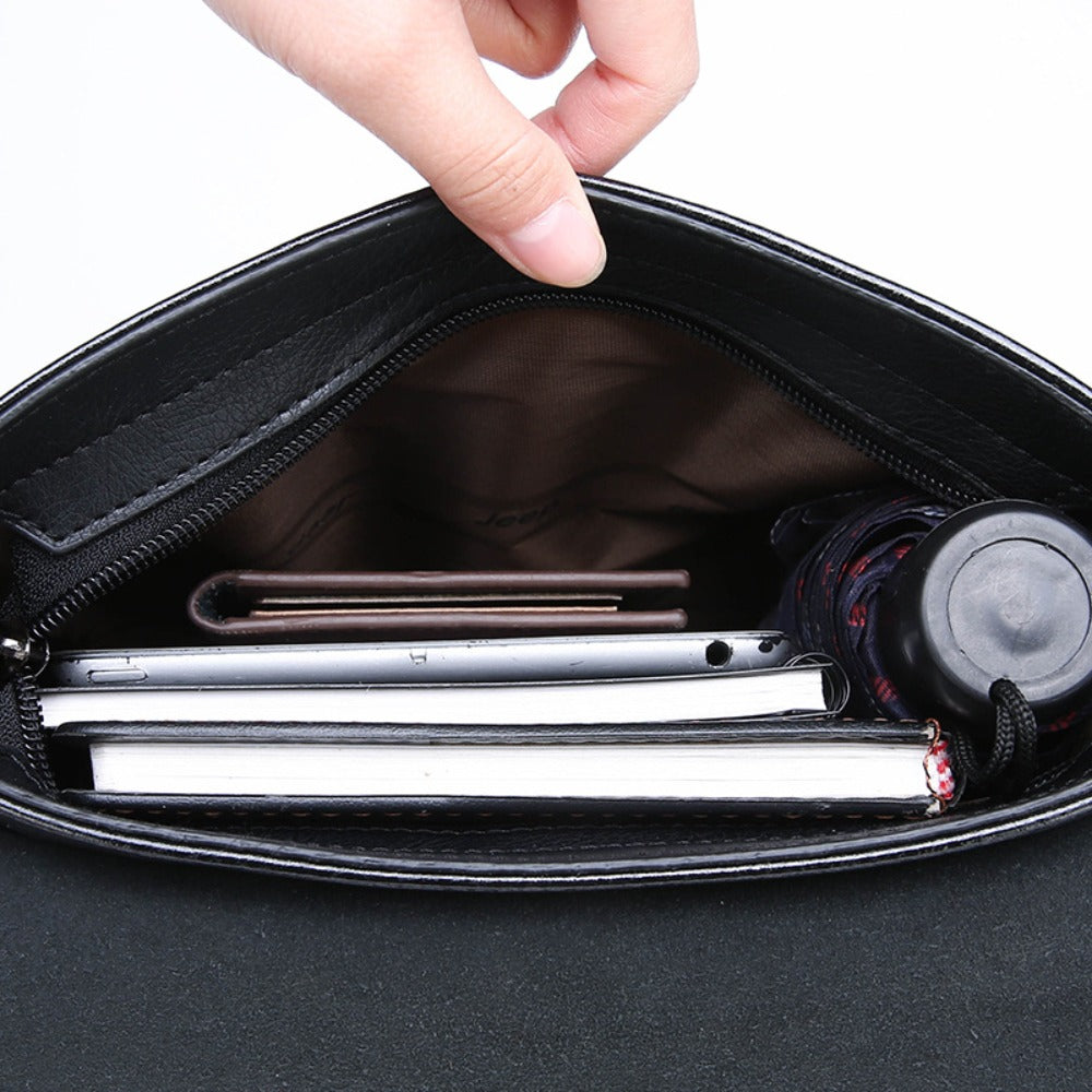 PU Textured Business Men's Shoulder Bag, Crossbody Men's Backpack, Scratch Resistant, Wear-resistant and High Quality, Briefcase Suitable for Office, Daily Travel, Local Fast Delivery
