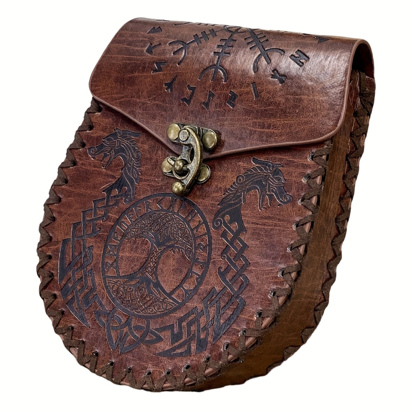 1pc Viking Medieval Style Embossed Waist Bag