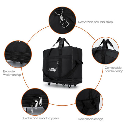 Large Expandable Wheeled Duffle Bag Foldable Rolling Travel Suitcase 32" 42"