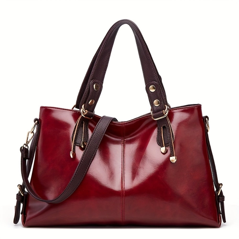 PU Elegant and Retro Women's Tote Bag, Large Capacity Women's Shoulder Bag, Smooth Fabric Crossbody Bag, High-quality Handbag, Suitable As A Gift