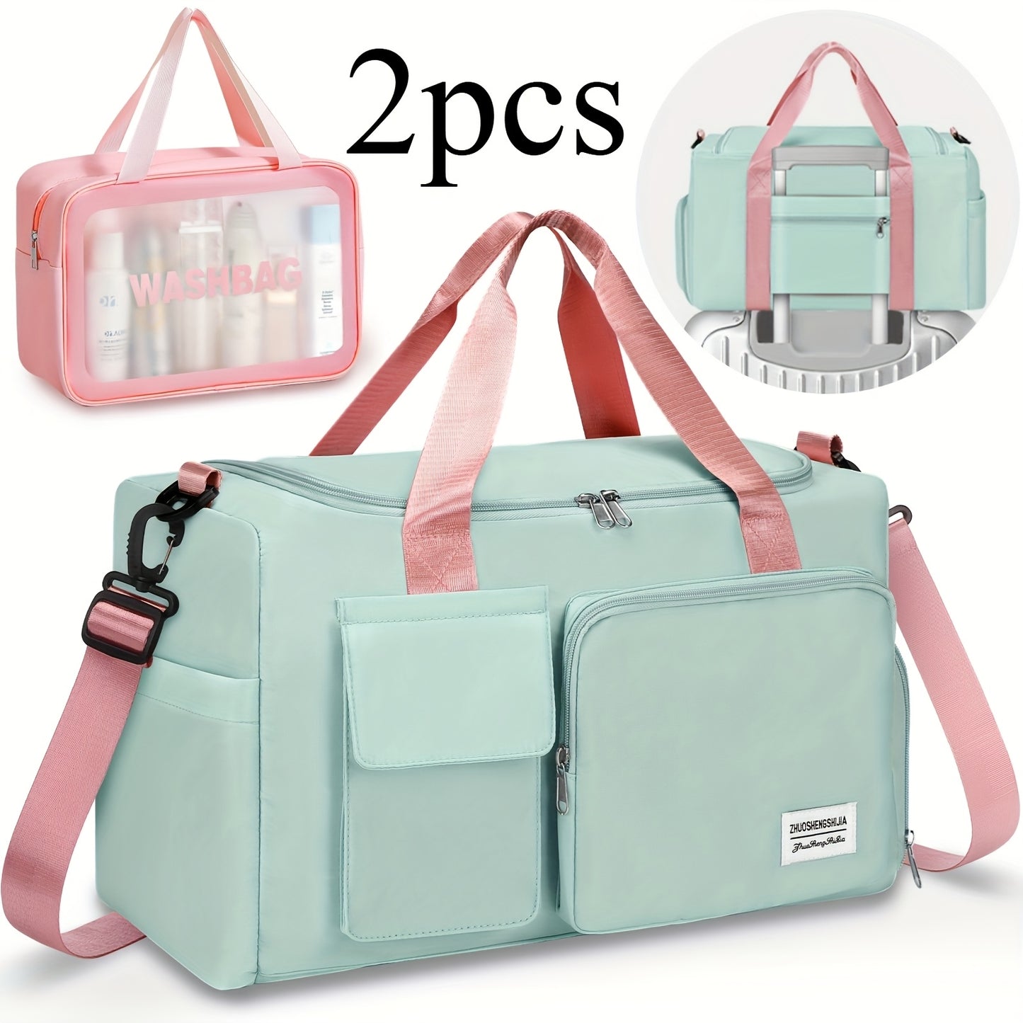 Gym Duffel Bag – 2PCS, Large Capacity, Lightweight, for Travel – front view - product view 10