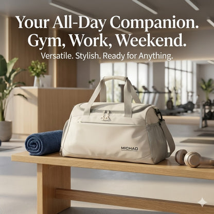 Gym Duffel Bag – Convertible, for Travel – front view