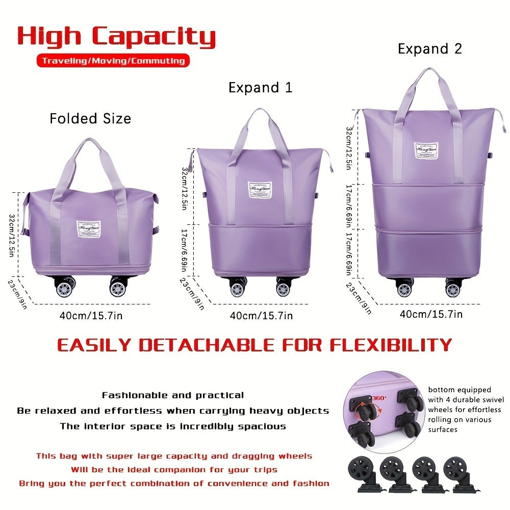 Gym Duffel Bag – Expandable, Spinner Wheels, for Travel – detail view 13