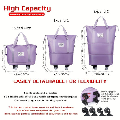 Gym Duffel Bag – Expandable, Spinner Wheels, for Travel – detail view 13