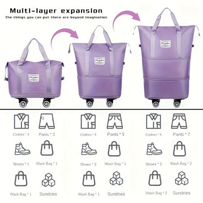 Gym Duffel Bag – Expandable, Spinner Wheels, for Travel – detail view 15