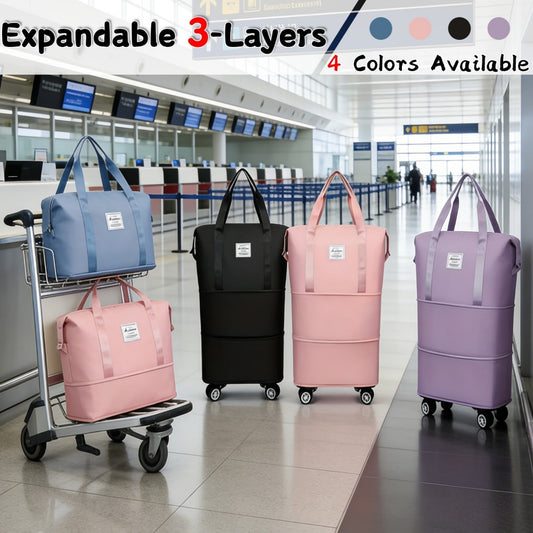 Gym Duffel Bag – Expandable, Spinner Wheels, for Travel – front view