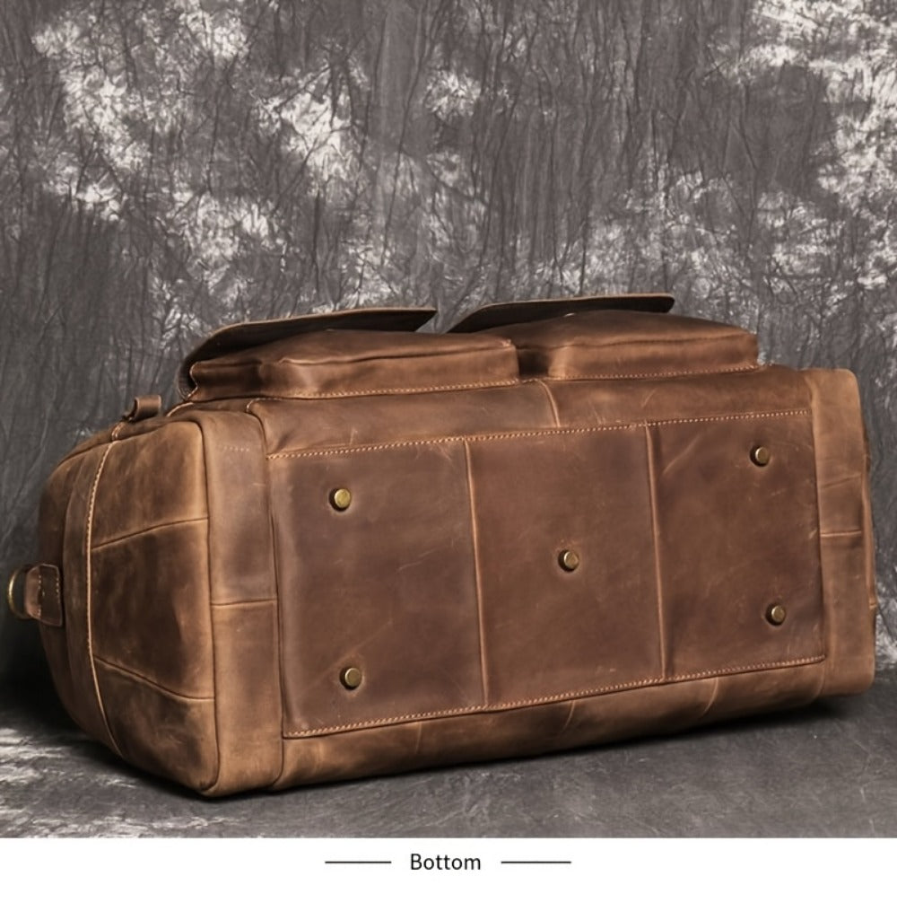 Gym Duffel Bag – Genuine Leather, Large Capacity, Multi-Pocket, for Travel & Work – detail view 18