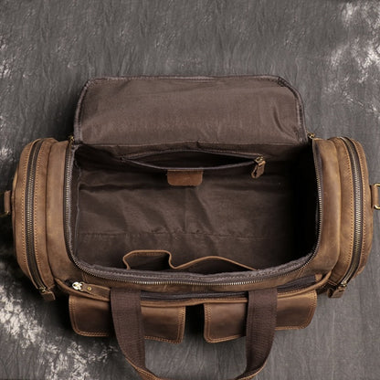 Gym Duffel Bag – Genuine Leather, Large Capacity, Multi-Pocket, for Travel & Work – detail view 6