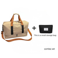 Khaki travel bag + small black pouch
