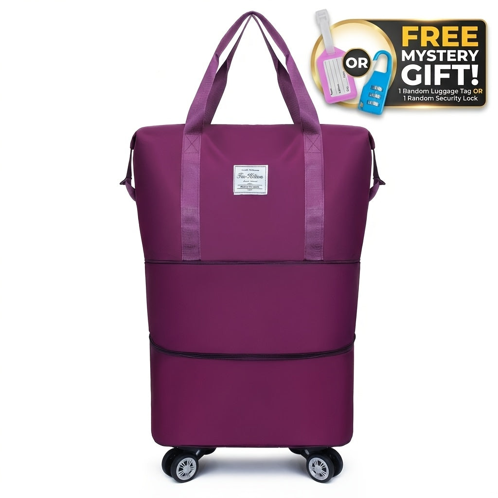 Gym Duffel Bag – Nylon, Spinner Wheels, Expandable, for Travel – front view - product view 14