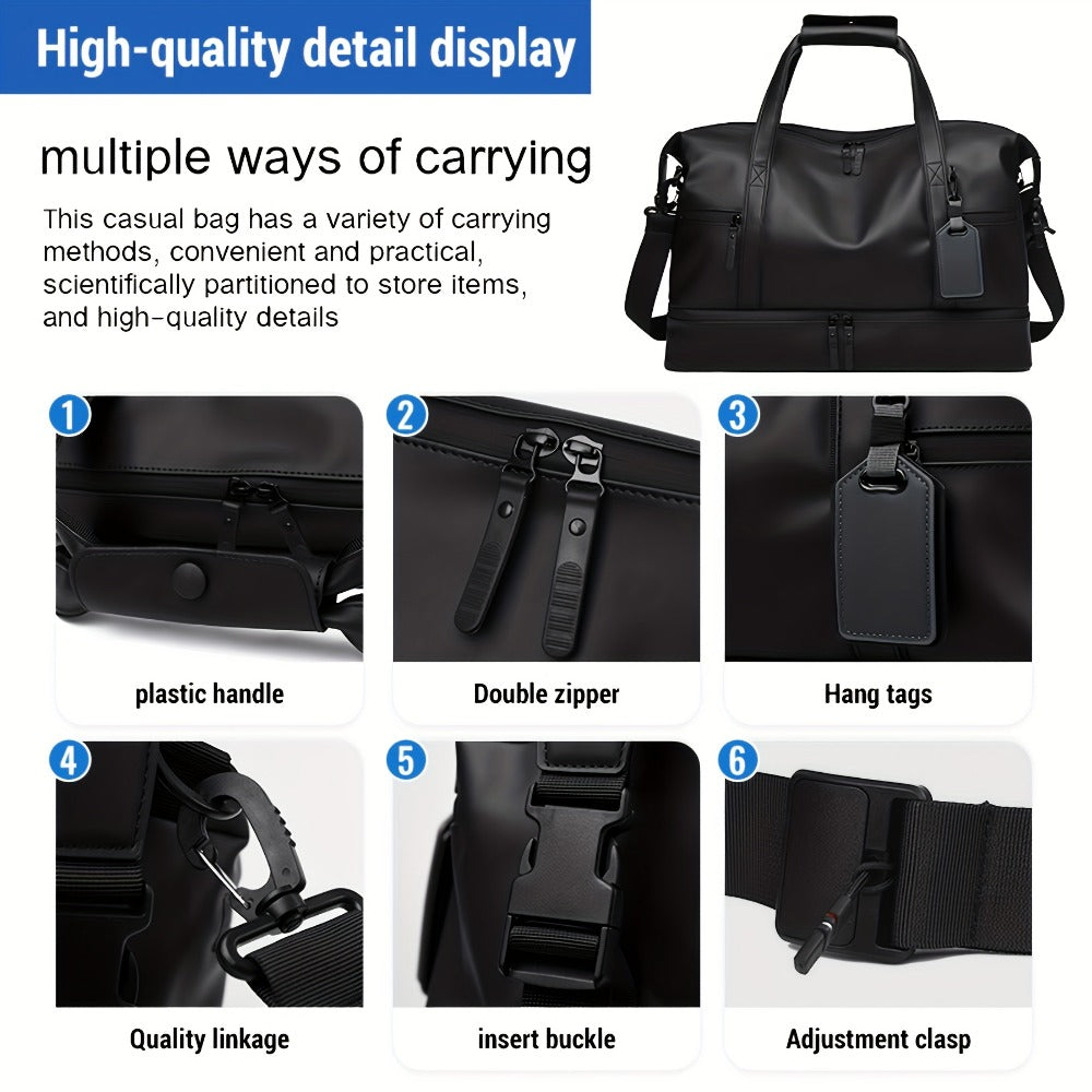 Gym Duffel Bag – PU Leather, Multi Pocket, for Travel & Work – detail view 10