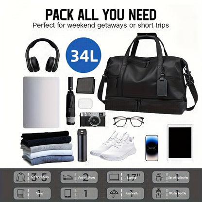Gym Duffel Bag – PU Leather, Multi Pocket, for Travel & Work – detail view 11