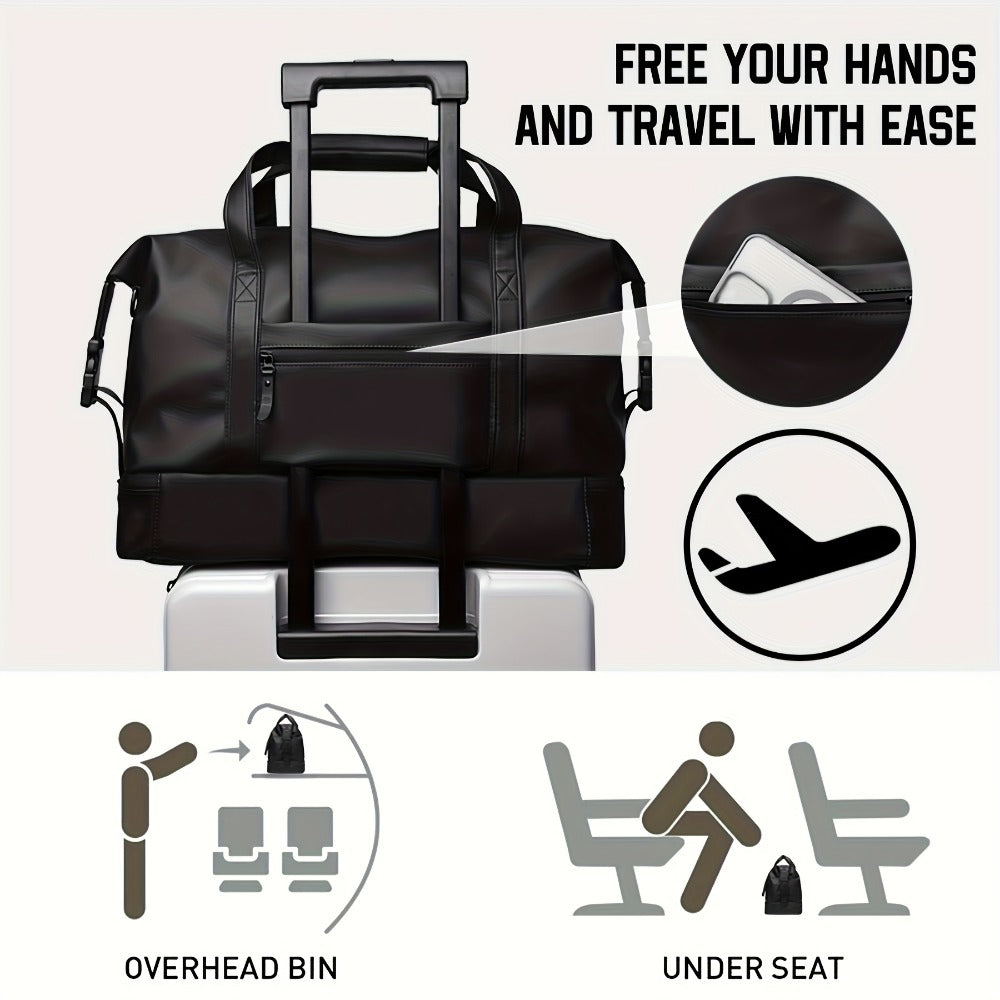 Gym Duffel Bag – PU Leather, Multi Pocket, for Travel & Work – detail view 12