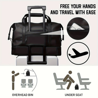 Gym Duffel Bag – PU Leather, Multi Pocket, for Travel & Work – detail view 12
