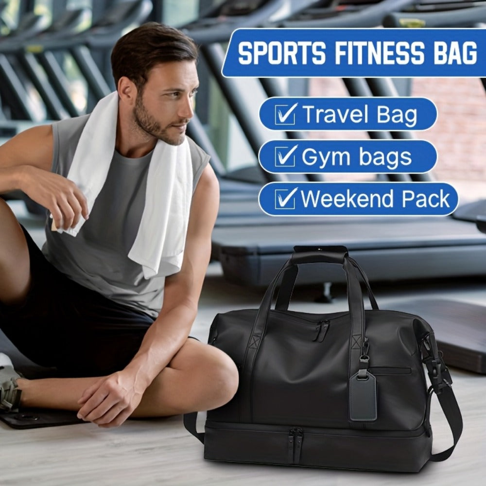 Gym Duffel Bag – PU Leather, Multi Pocket, for Travel & Work – detail view 15