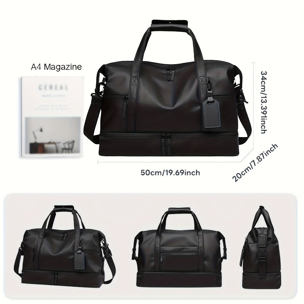 Gym Duffel Bag – PU Leather, Multi Pocket, for Travel & Work – detail view 4