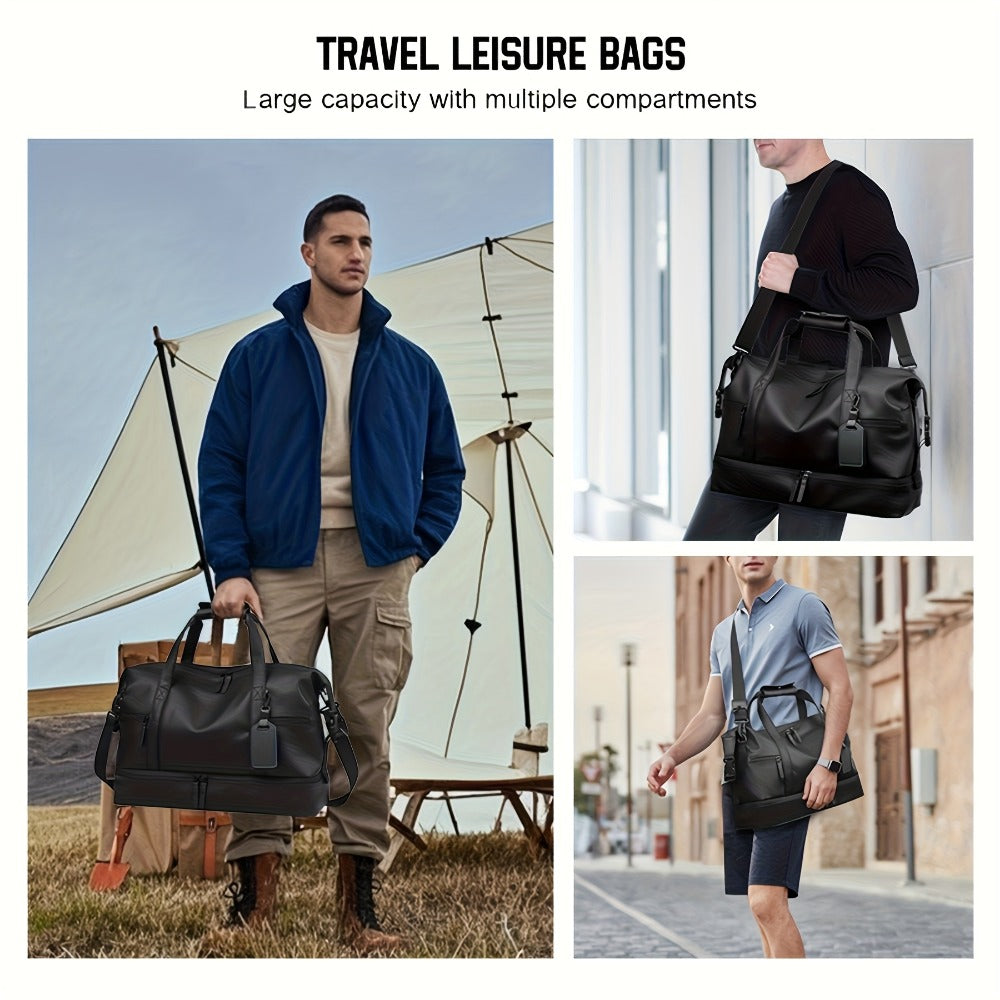 Gym Duffel Bag – PU Leather, Multi Pocket, for Travel & Work – detail view 8