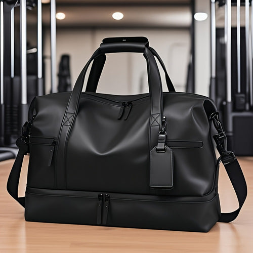 Gym Duffel Bag – PU Leather, Multi Pocket, for Travel & Work – front view