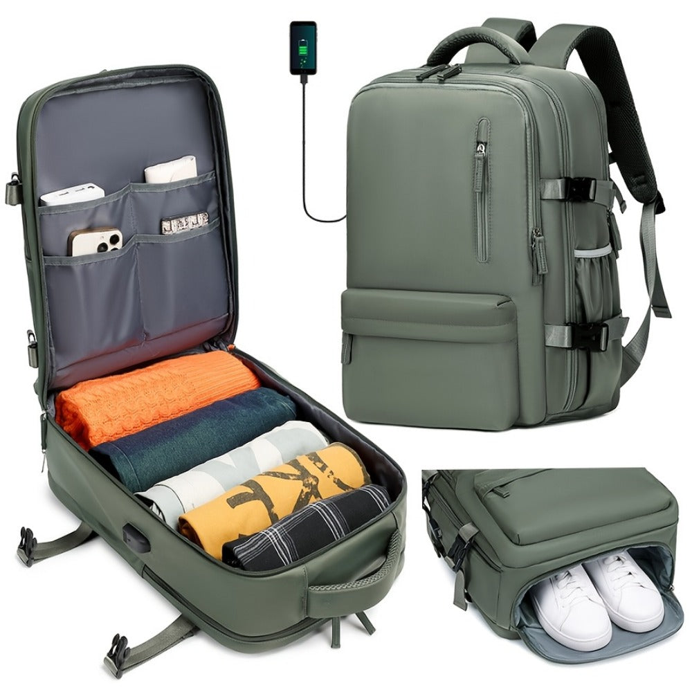 Laptop Backpack – 16 Inch, USB Charging, Spinner Wheels, for Travel | Bag Vero – front view