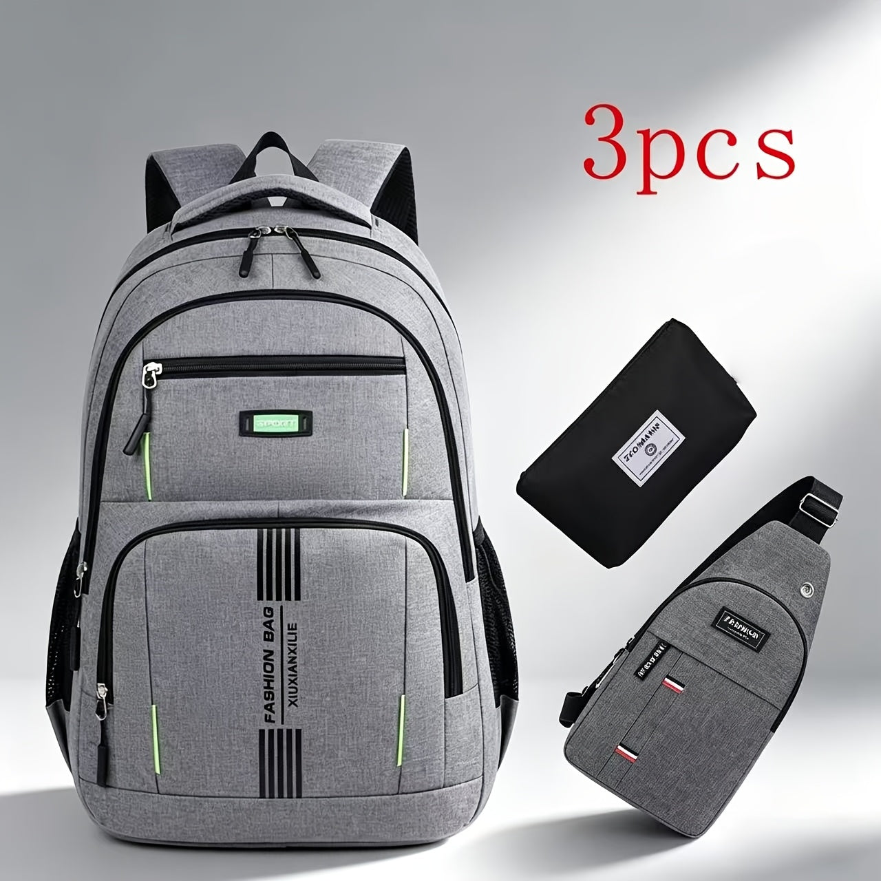 Laptop Backpack – 3-Piece, Large Capacity, for Travel & Work | Bag Vero – front view