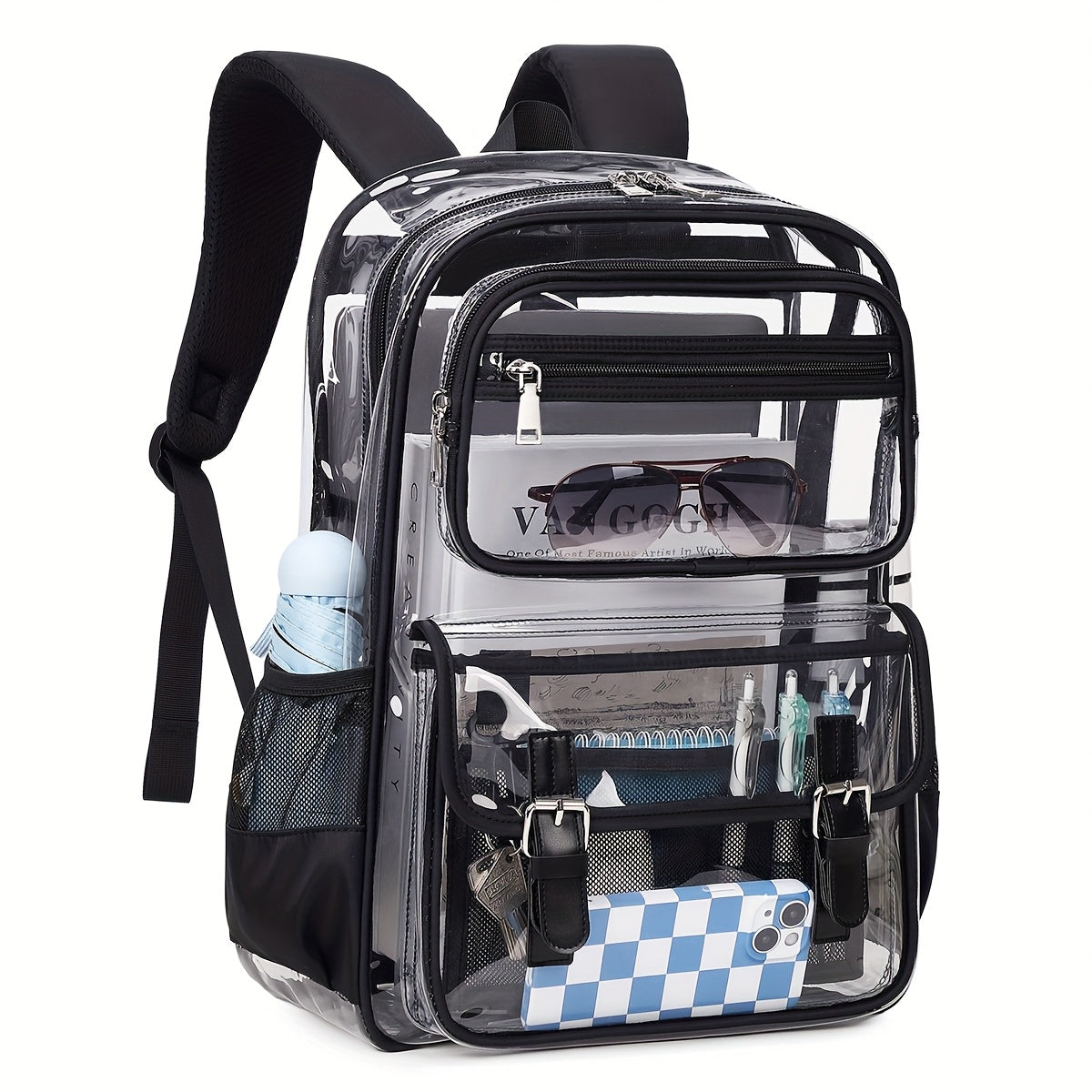 Laptop Backpack – PVC, Transparent, Large Capacity, Multi-Pocket | Bag Vero – front view