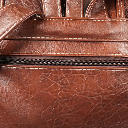 Laptop Backpack – 11 Pockets, PU Leather, Convertible, for Travel & Work – detail view 12