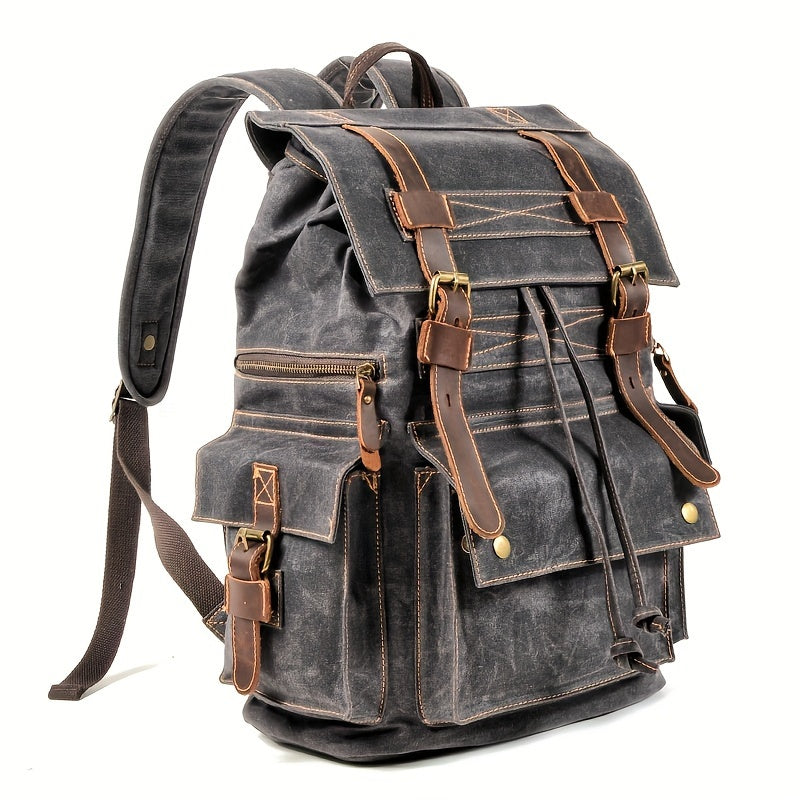 Laptop Backpack – 15.6 Inch, Canvas, Large Capacity, for Travel & Work – front view - product view 9