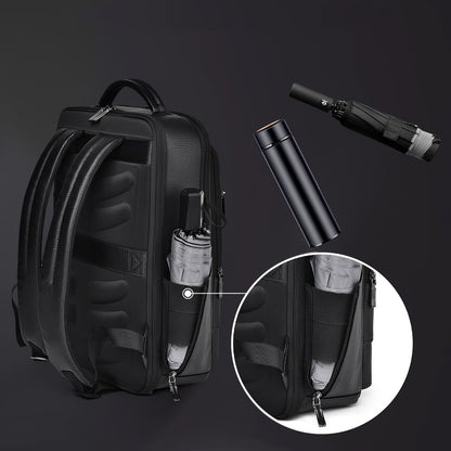 Laptop Backpack – 15.6 Inch, Genuine Leather, USB Charging, for Travel & Work – detail view 11