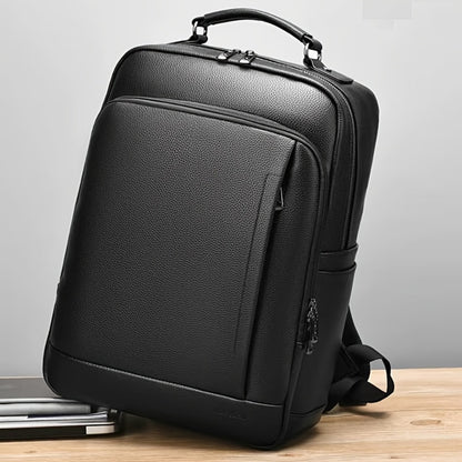 Laptop Backpack – 15.6 Inch, Genuine Leather, USB Charging, for Travel & Work – detail view 5