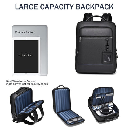 Laptop Backpack – 15.6 Inch, Genuine Leather, USB Charging, for Travel & Work – detail view 6